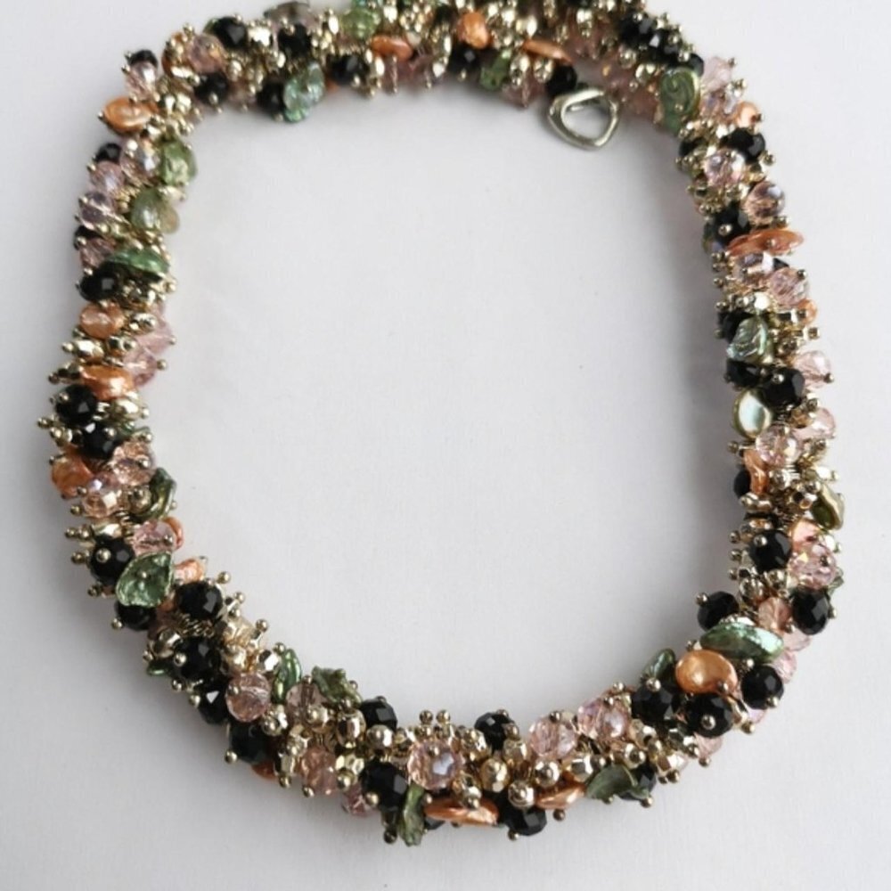 sold Keshi Pearl and crystal necklace in sterling silver 🆕 - Picture 8 of 8